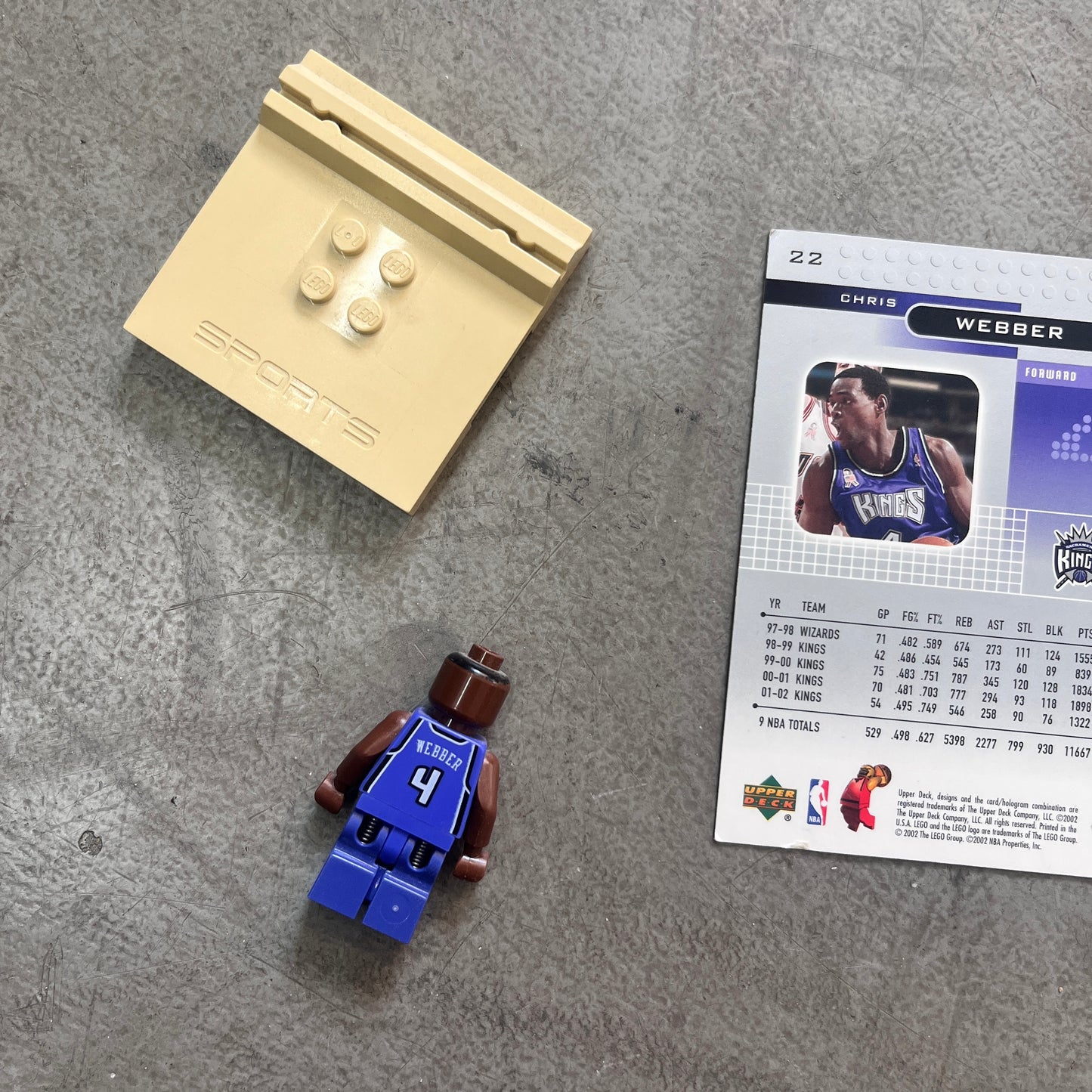 LEGO UPPER DECK NBA CHRIS WEBBER SACRAMENTO KINGS FIGURE 2002