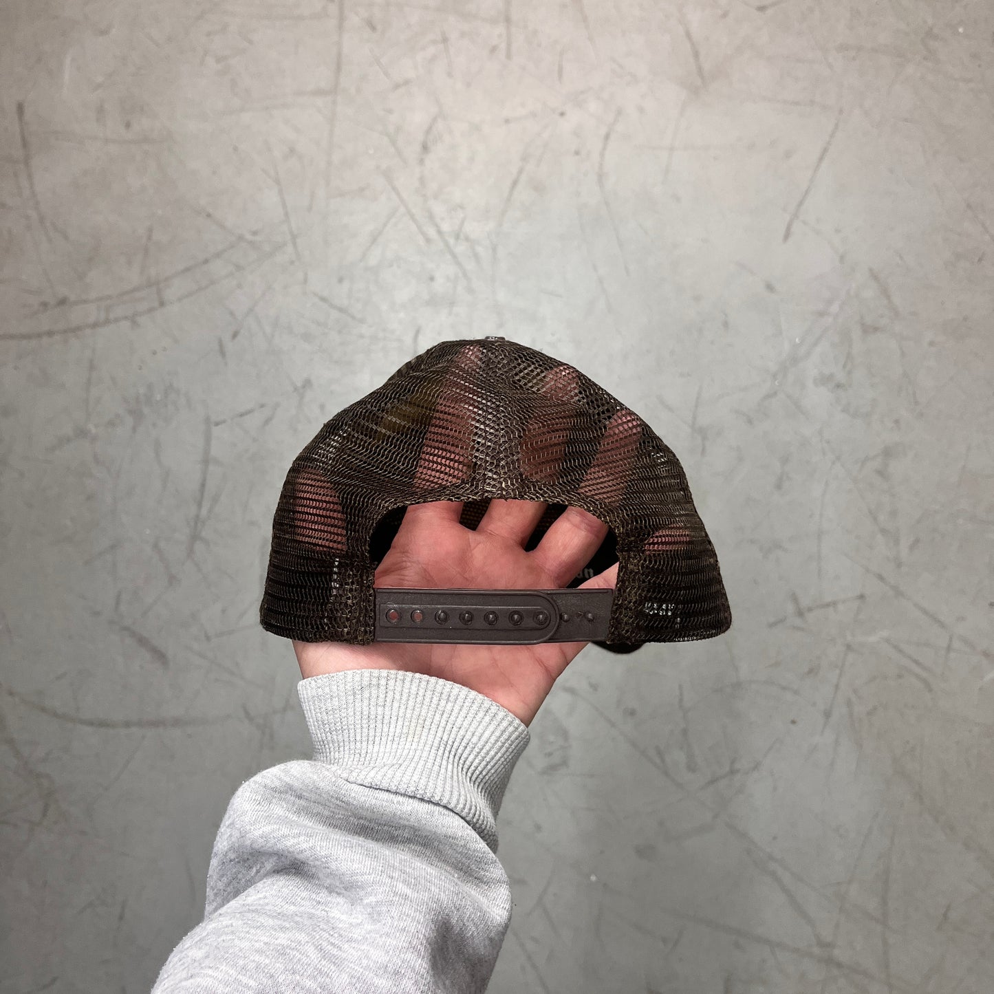 AFFLICTION BROWN TRUCKER CAP Y2K
