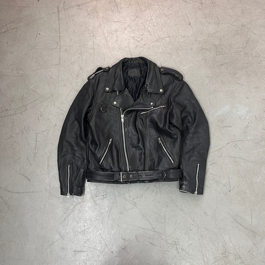 ROAD BLACK LEATHER BIKER HACKET 80s [XL]