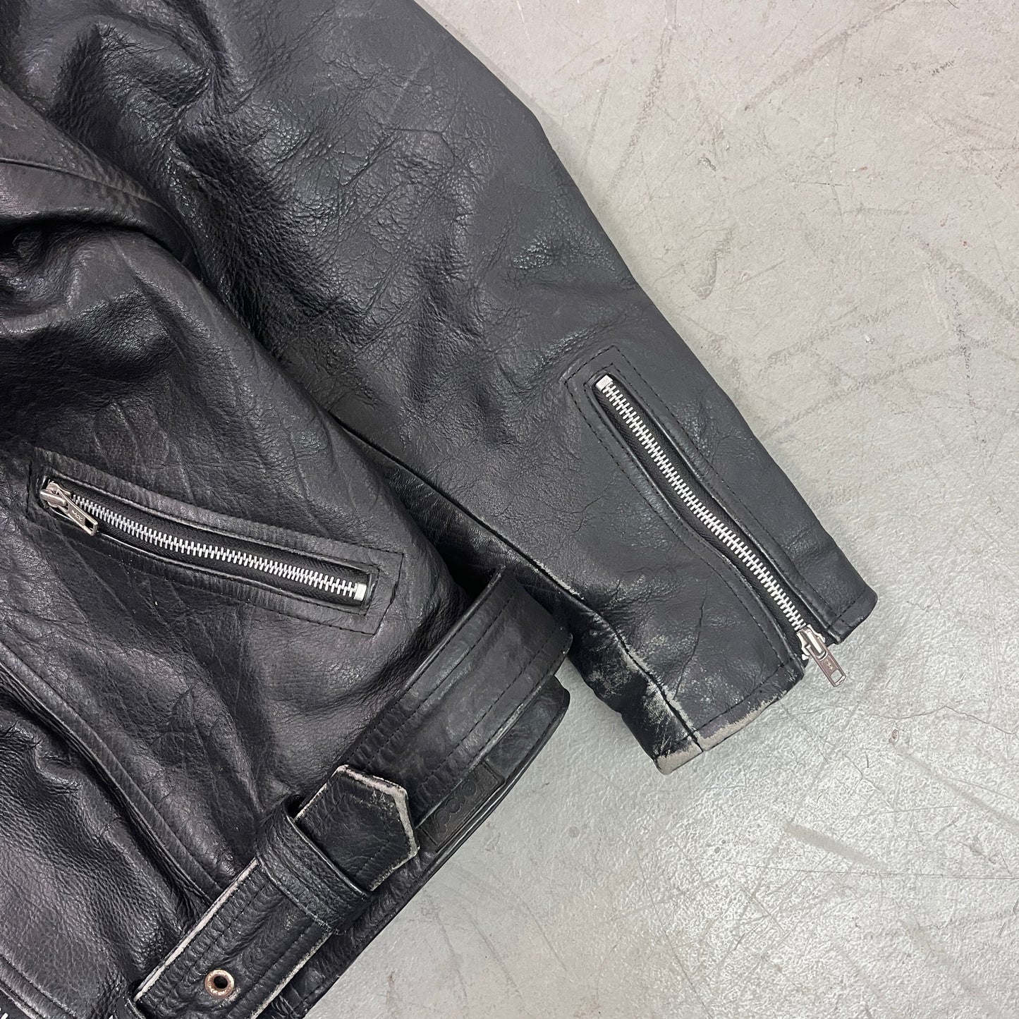 ROAD BLACK LEATHER BIKER HACKET 80s [XL]