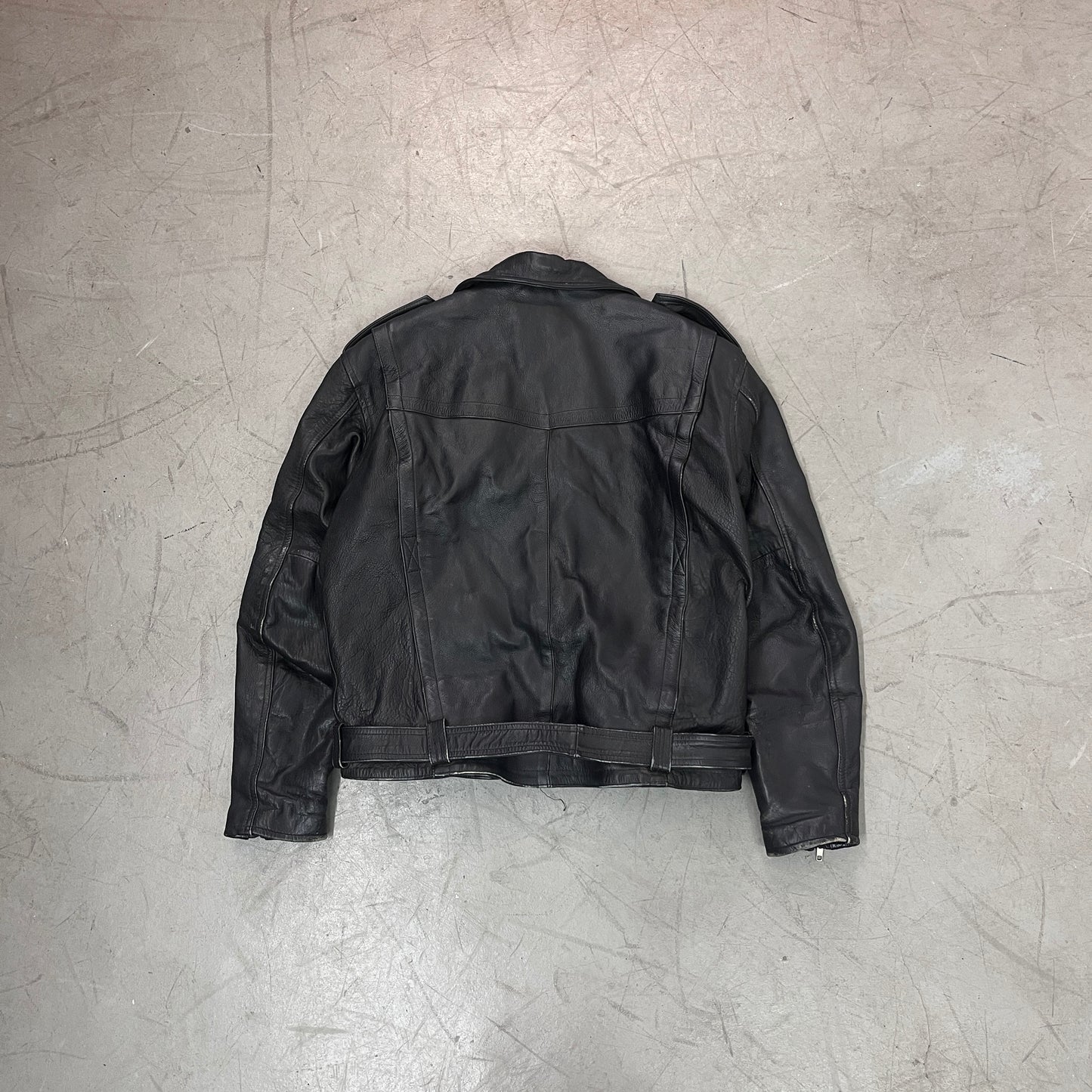 ROAD BLACK LEATHER BIKER HACKET 80s [XL]