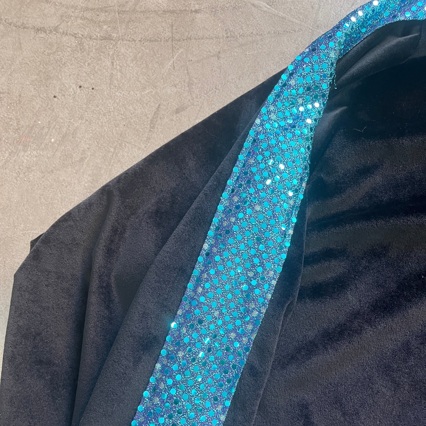 KORN SEQUIN/VELOR JACKET BLU 90s [XL]
