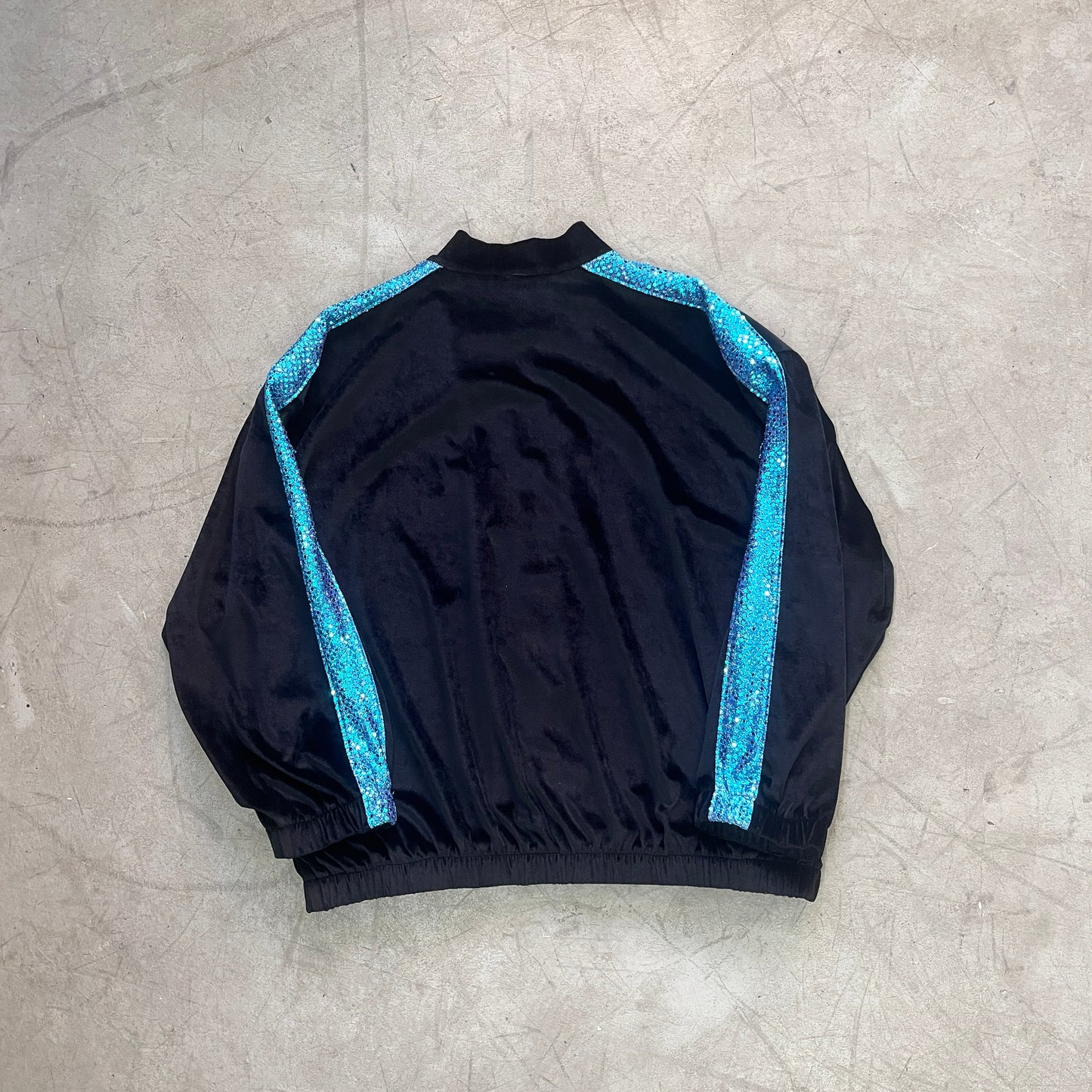 KORN SEQUIN/VELOR JACKET BLU 90s [XL]
