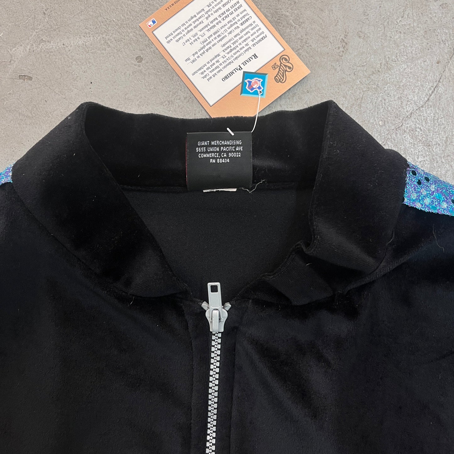 KORN SEQUIN/VELOR JACKET BLU 90s [XL]