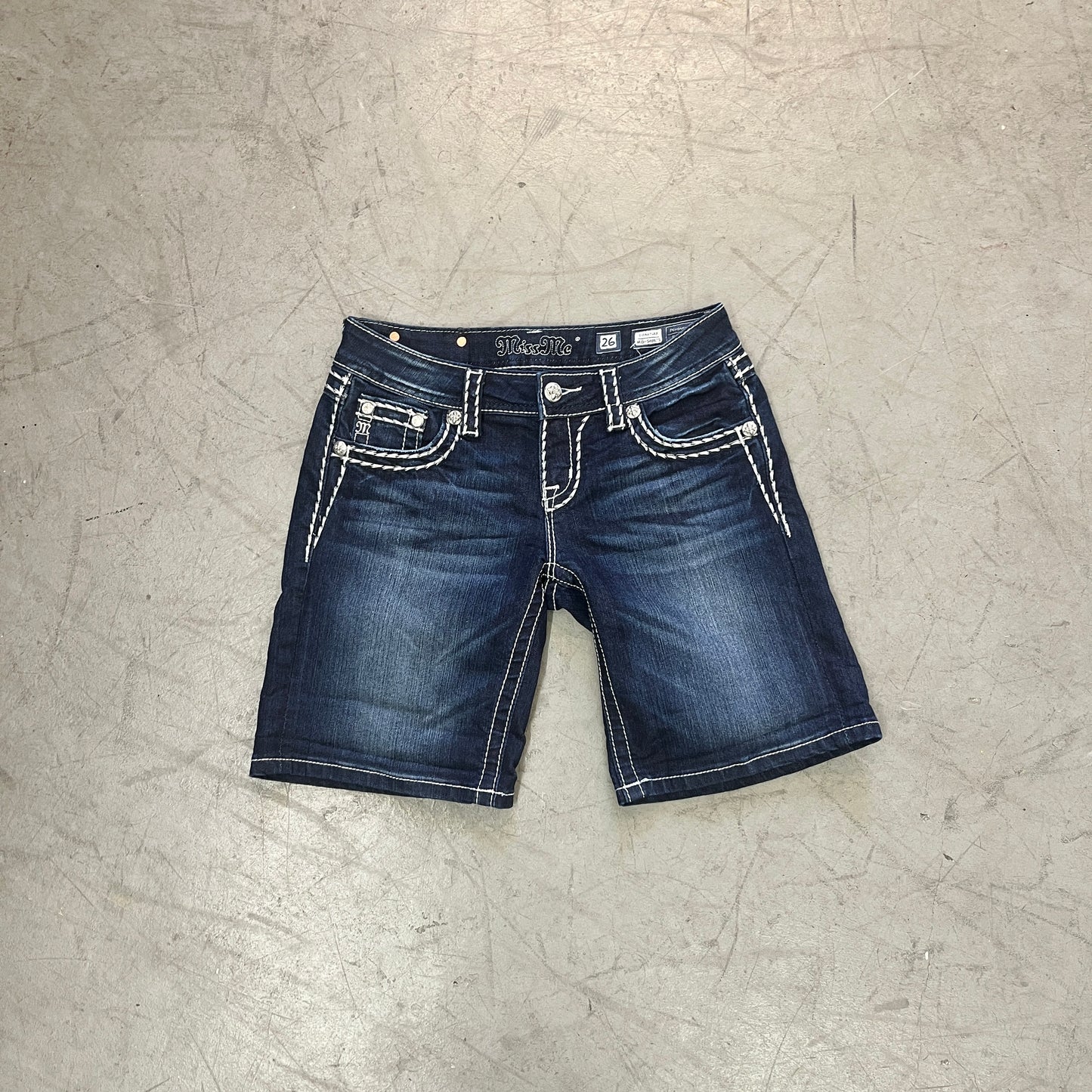 MISS ME Y2K DENIM SHORTS MID-SHORTS [26]
