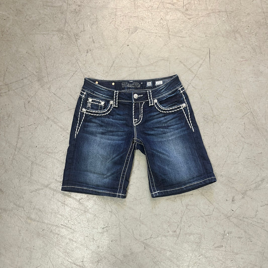 MISS ME Y2K DENIM SHORTS MID-SHORTS [26]