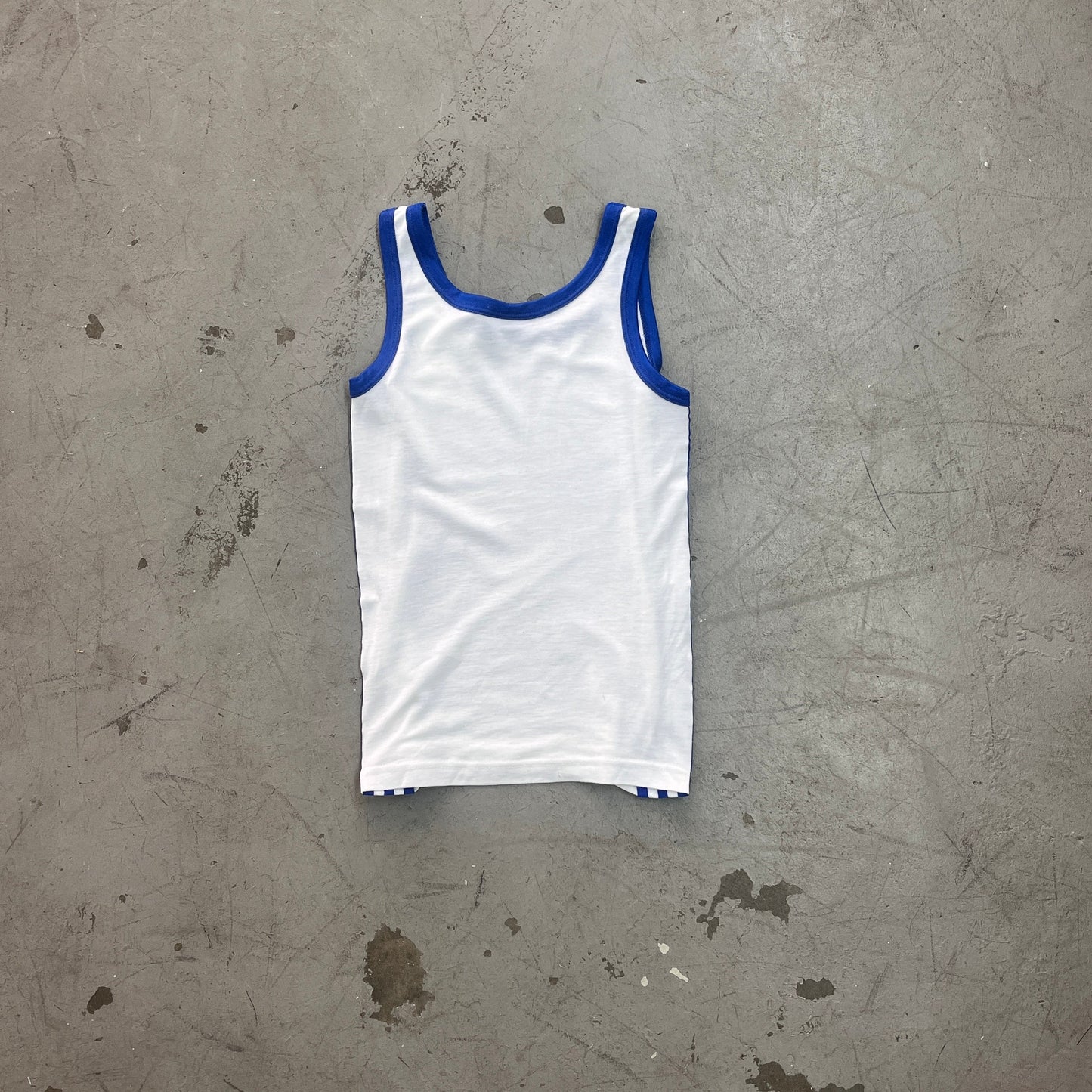 ADIDAS WHT/BLU TANK 70s [XS]