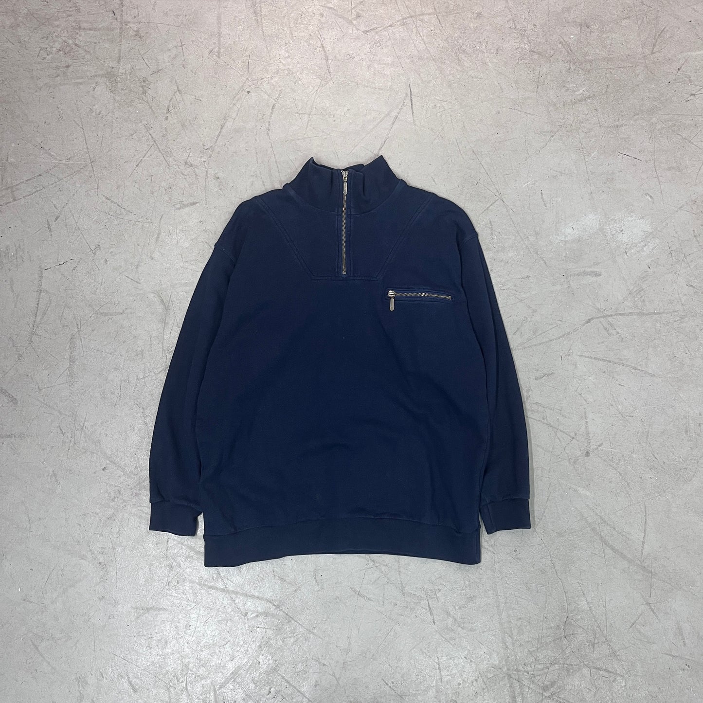 BURBERRYS NAVY 1/4 ZIP EARLY 90s [L]