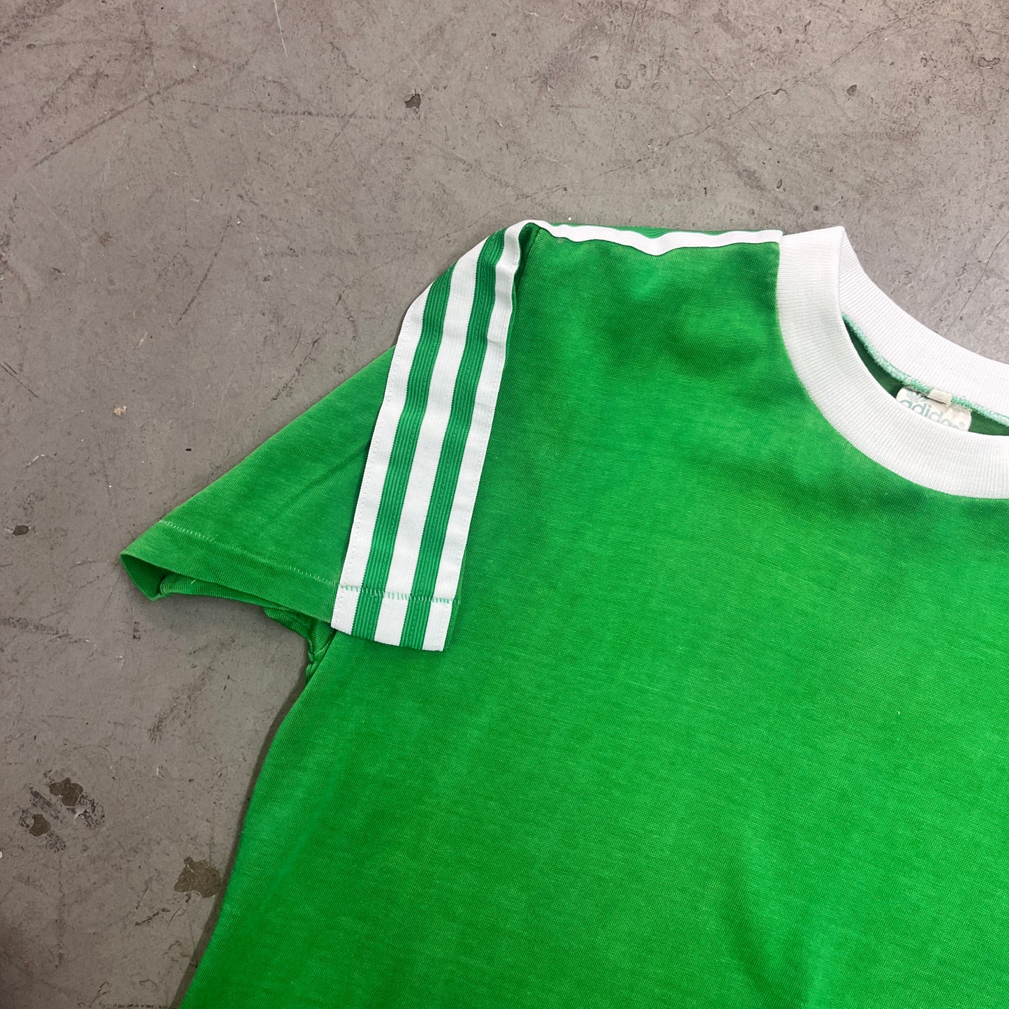 ADIDAS GREEN FINE KNIT JERSEY 80s  [M]