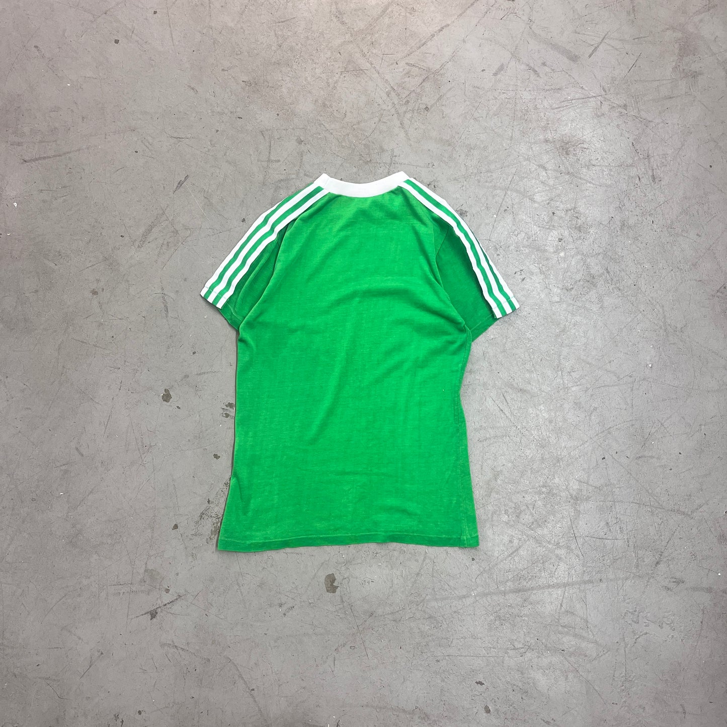 ADIDAS GREEN FINE KNIT JERSEY 80s  [M]