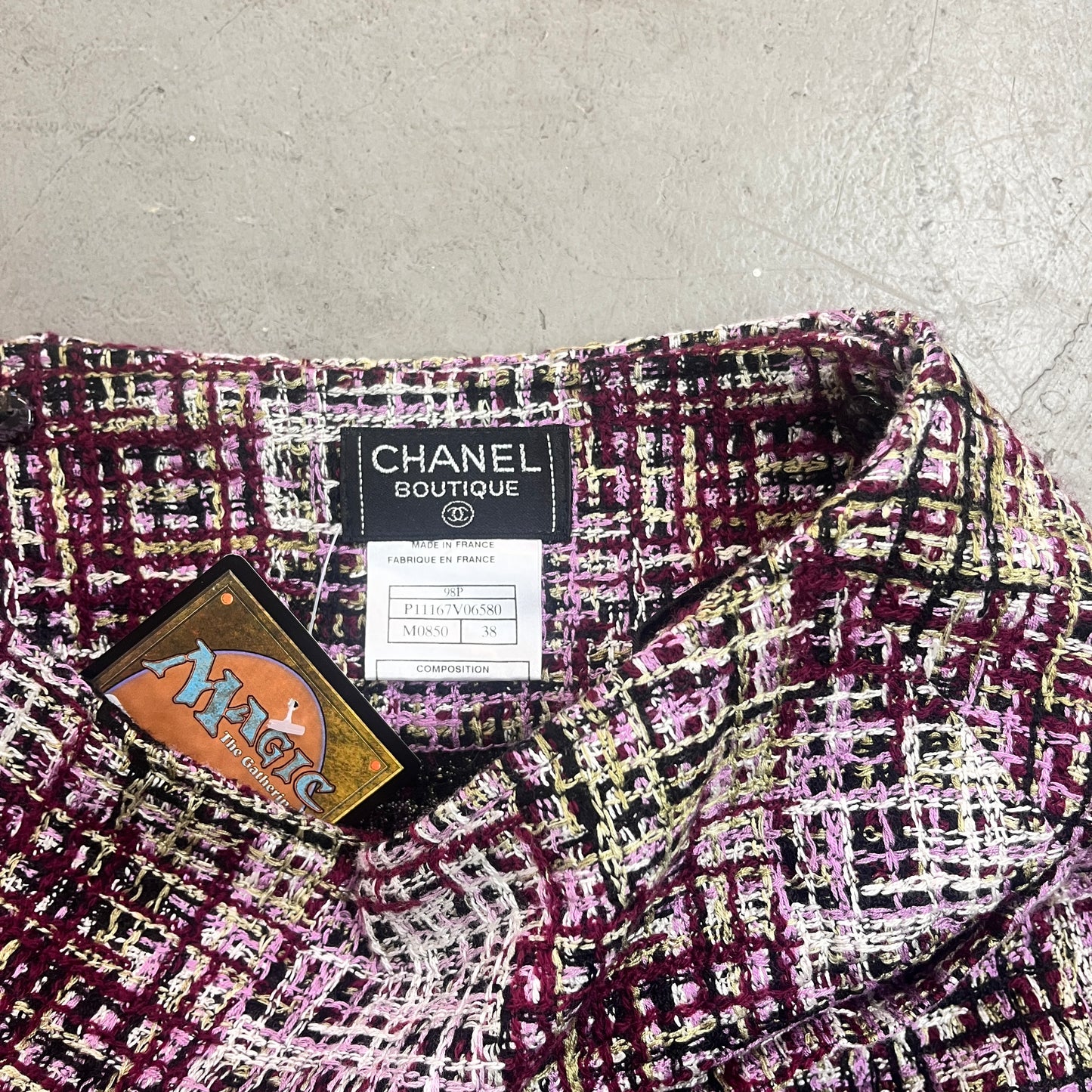 CHANEL PINK TWEED MINI SKIRT 90s [38]