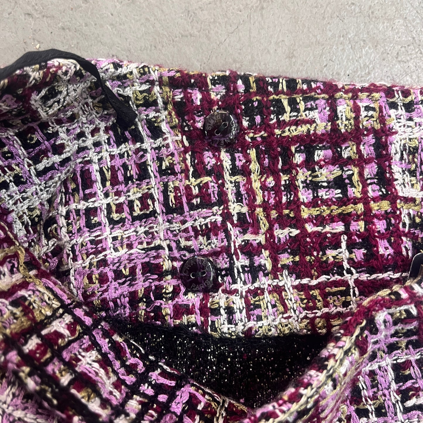 CHANEL PINK TWEED MINI SKIRT 90s [38]