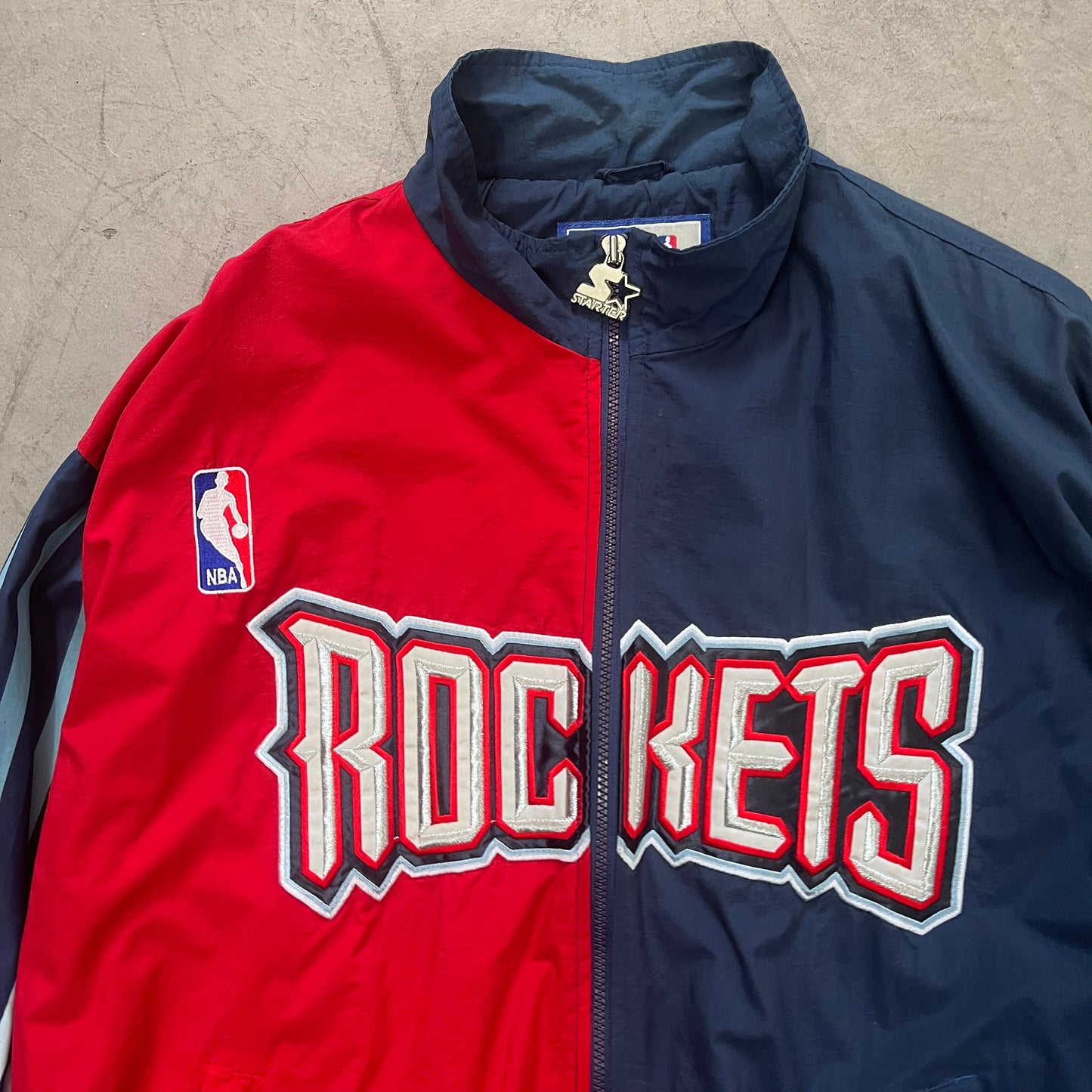 STARTER NBA HOUSTON ROCKETS  SPELL OUT WINDBREAKER 90s [L]