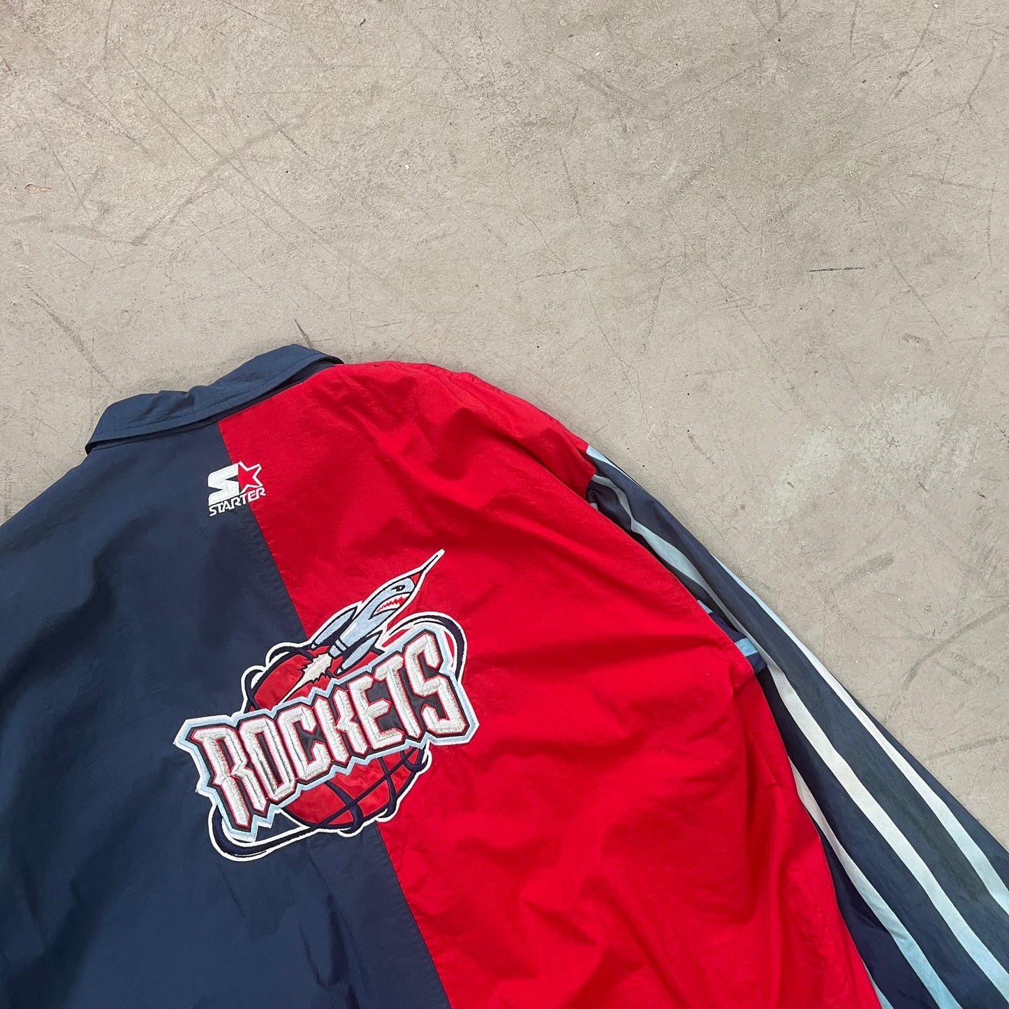 STARTER NBA HOUSTON ROCKETS  SPELL OUT WINDBREAKER 90s [L]