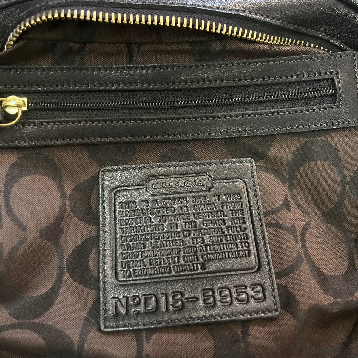 COACH AMANDA SMALL HOBO BLK LEATHER 00s
