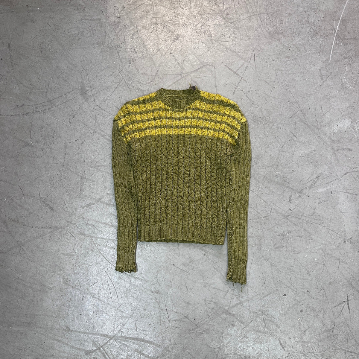 VINTAGE GREEN HANDMADE KNIT [S]