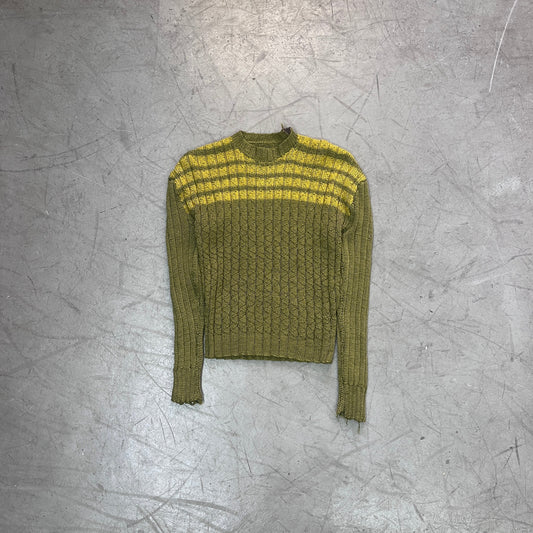 VINTAGE GREEN HANDMADE KNIT [S]