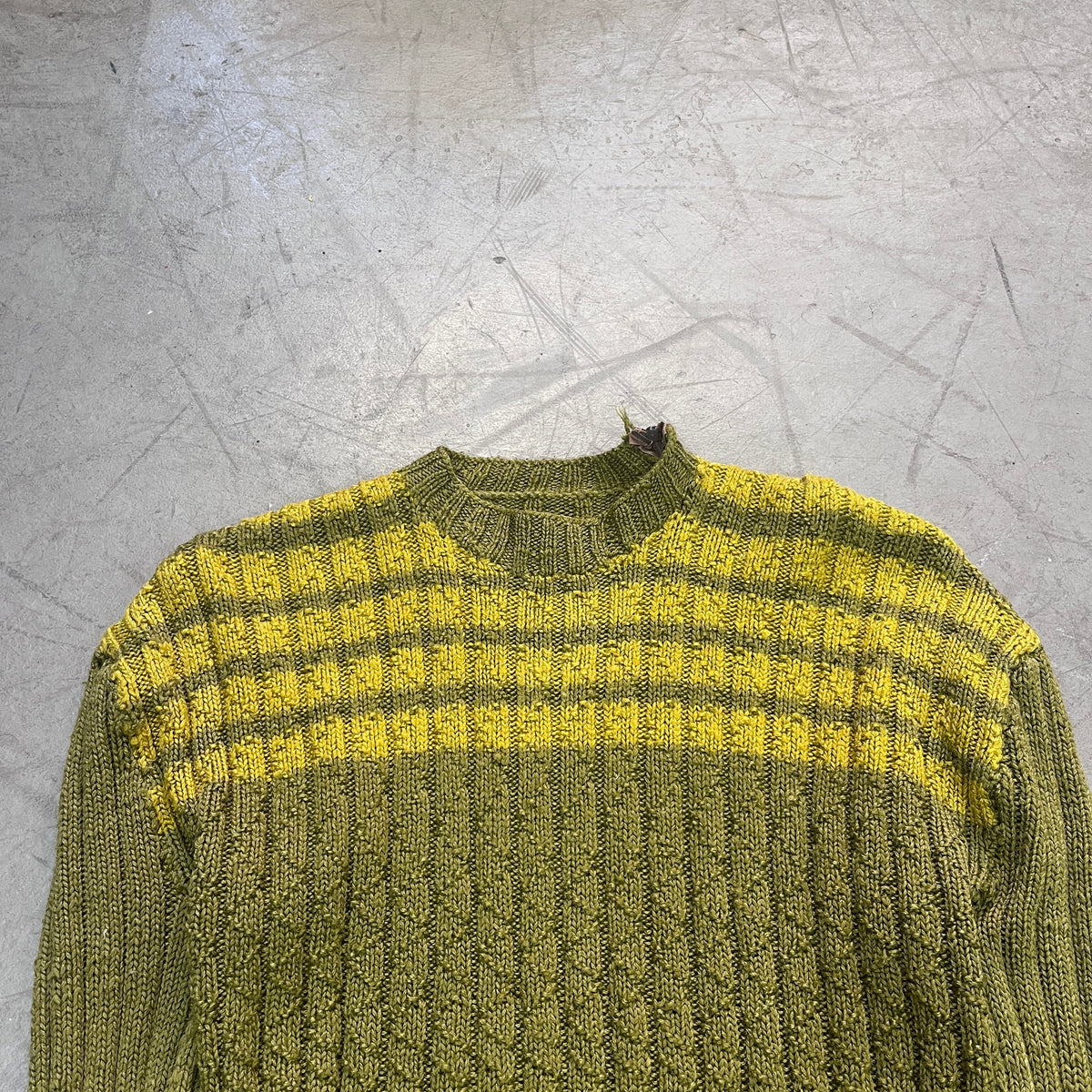 VINTAGE GREEN HANDMADE KNIT [S]