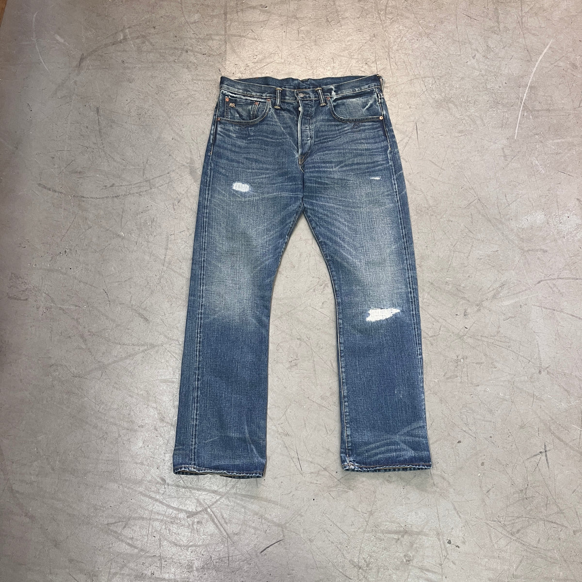 DOUBLE RL SELVEDGE SLIM BOOTCUT JAPANESE SELVEDGE DENIM 36/32