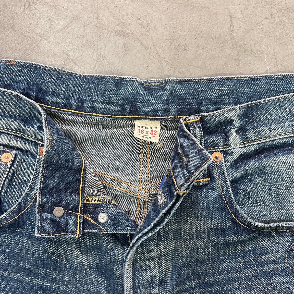 DOUBLE RL SELVEDGE SLIM BOOTCUT JAPANESE SELVEDGE DENIM 36/32