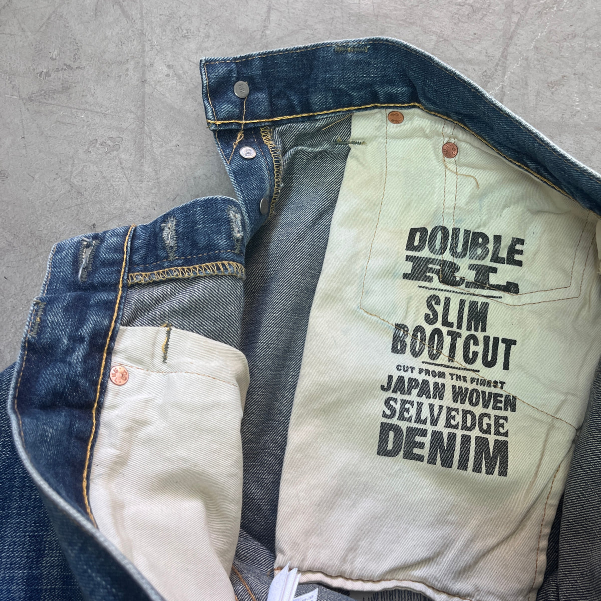 DOUBLE RL SELVEDGE SLIM BOOTCUT JAPANESE SELVEDGE DENIM 36/32