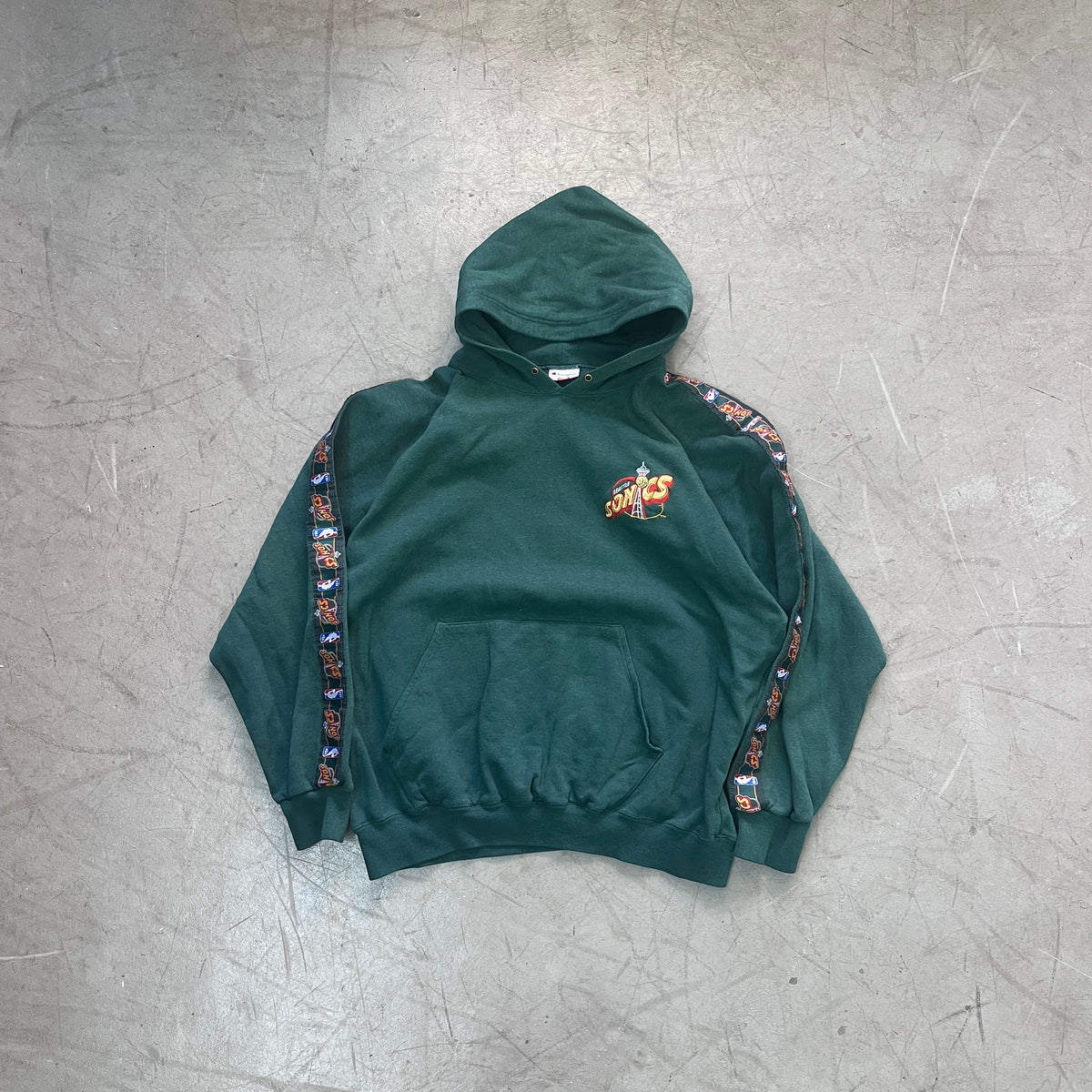 CHAMPION SEATTLE SUPERSONICS HOODIE 90s [XL]