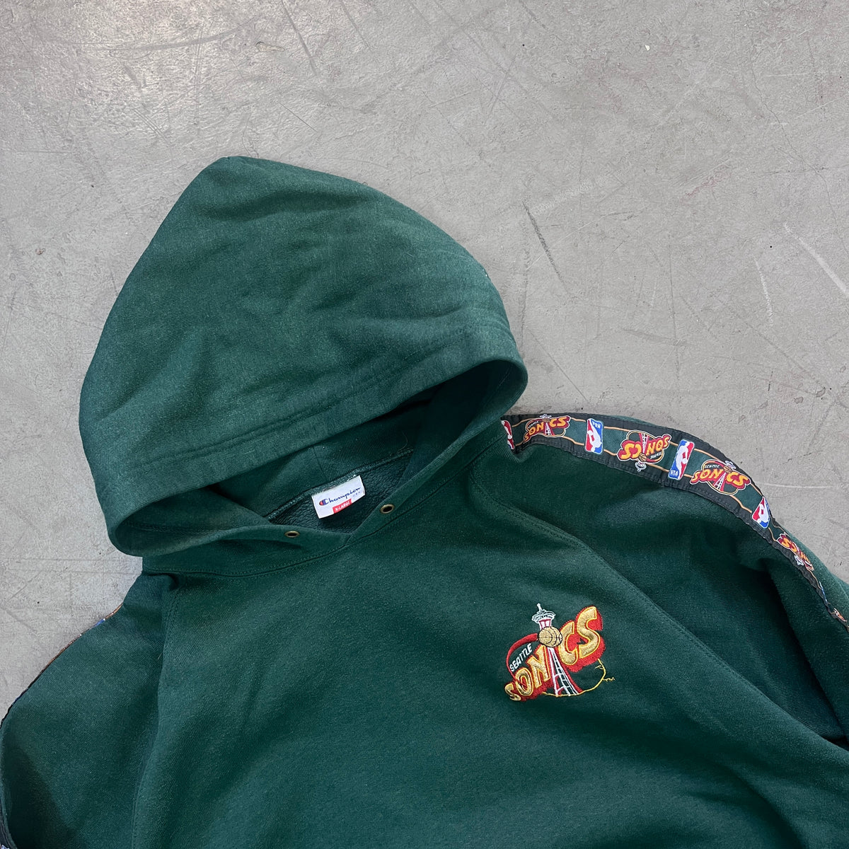 CHAMPION SEATTLE SUPERSONICS HOODIE 90s [XL]