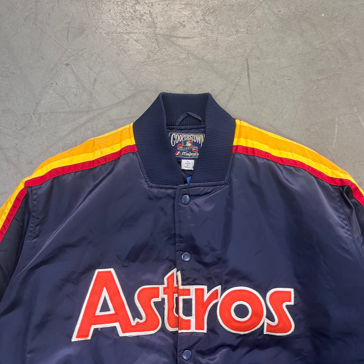 HOUSTON ASTROS COOPERSTOWN SATIN BOMBER [L]