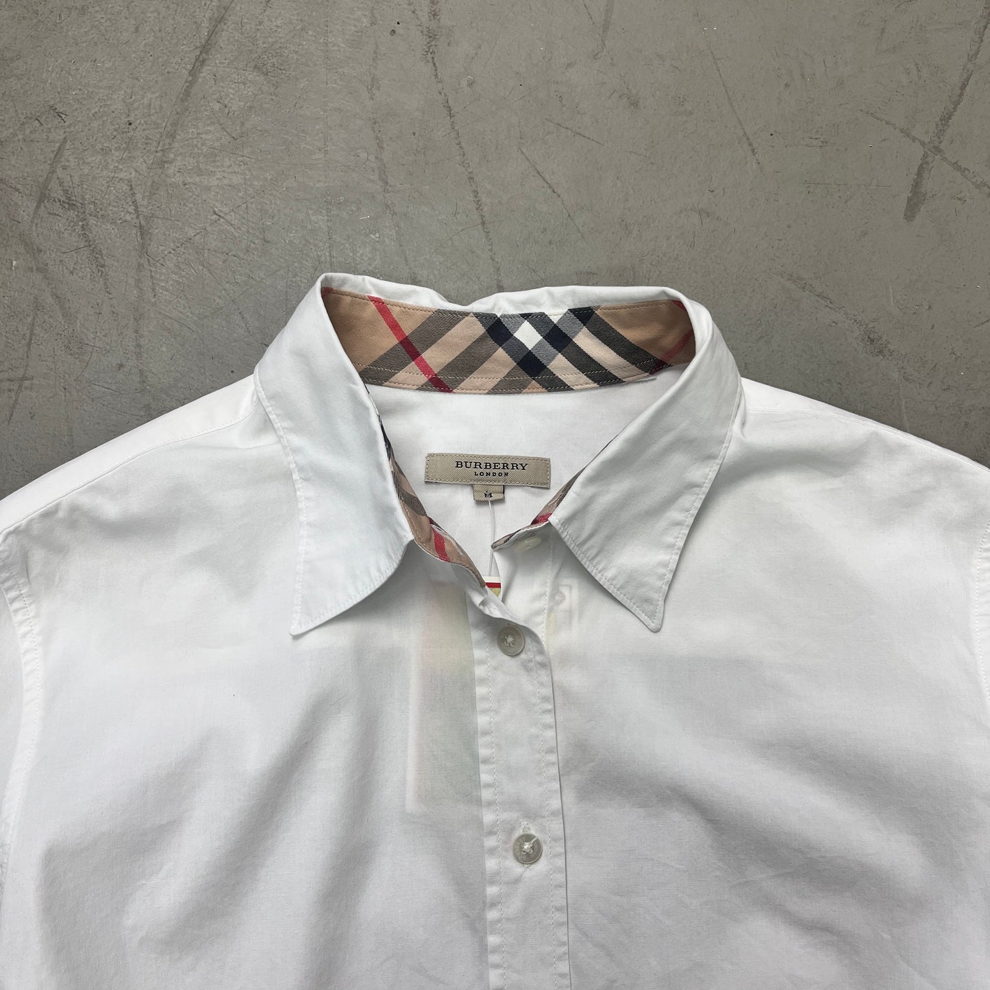 BURBERRY WHT COTTON SHIRT [M]