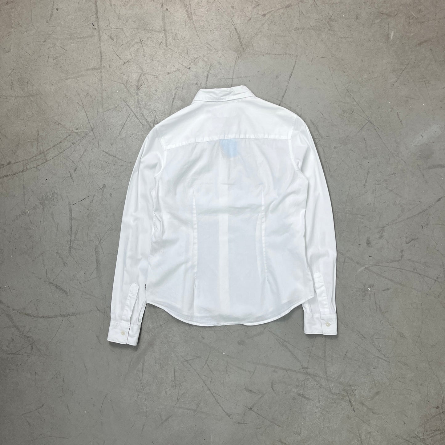 BURBERRY WHT COTTON SHIRT [M]