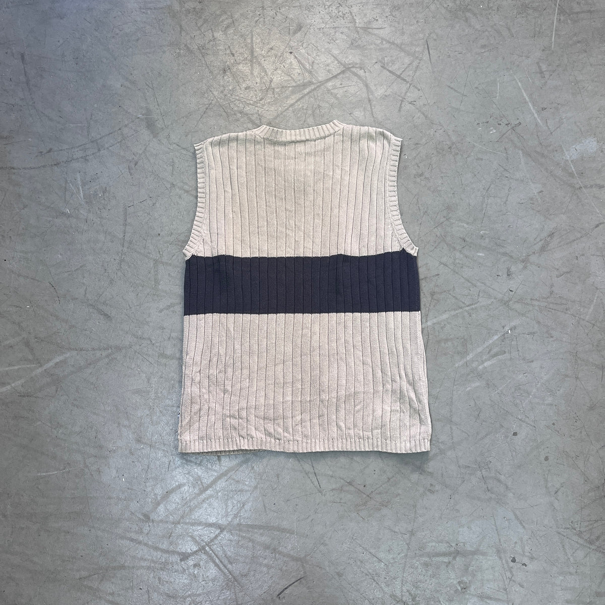 FISHBONE KNIT VEST Y2K [L]