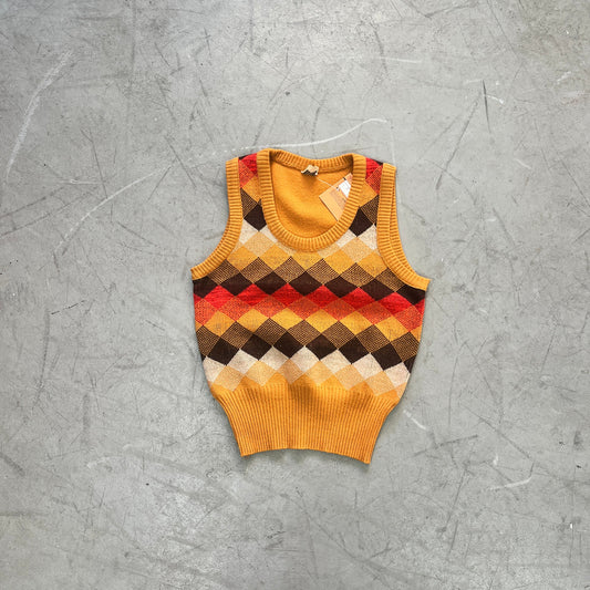 ORANGE KNIT SWEATER VEST [S]