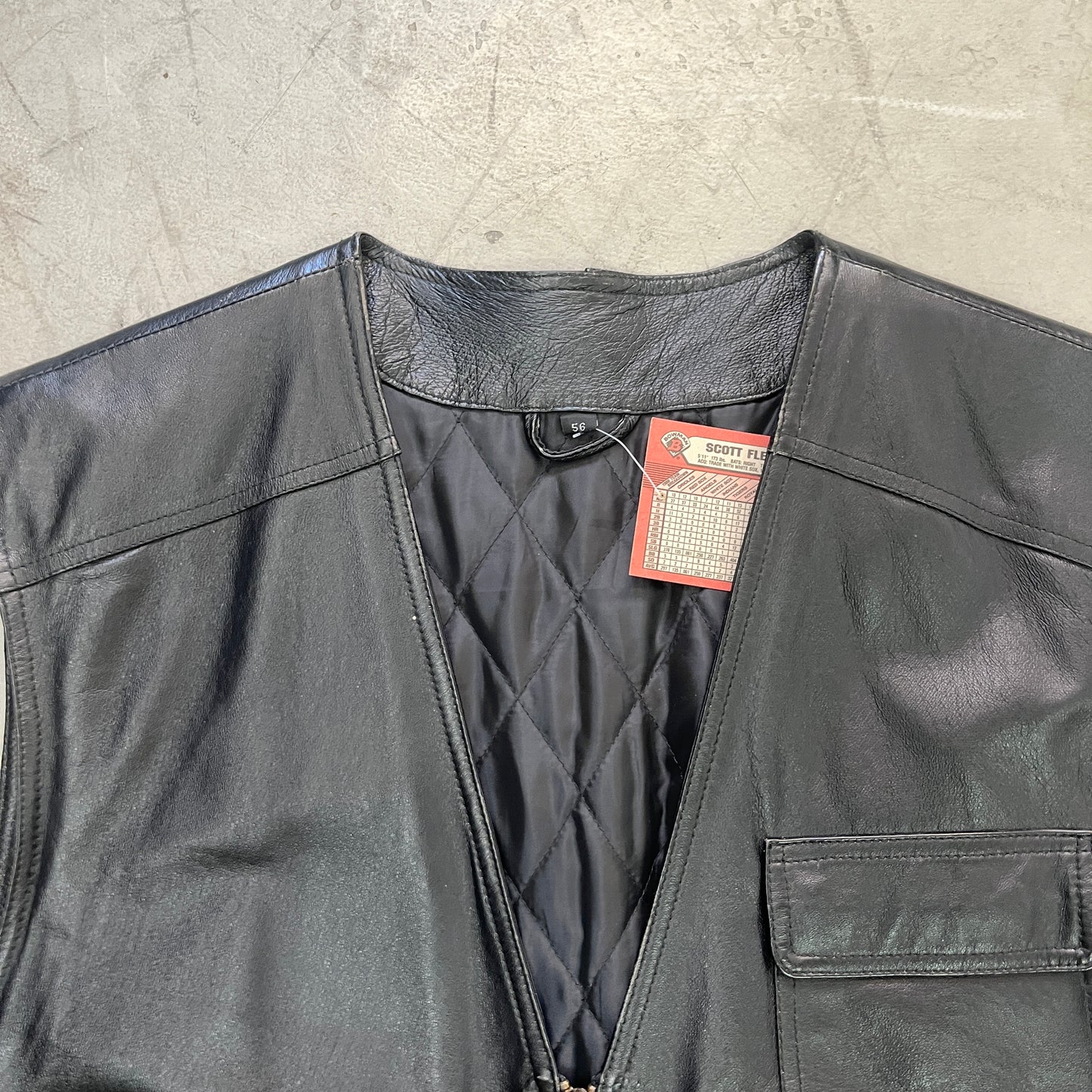 LEATHER UTILITY VEST BLK [56]