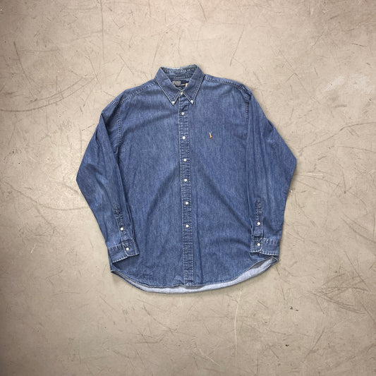 RALPH LAUREN BLAIRE DENIM SHIRT 90s[XL]