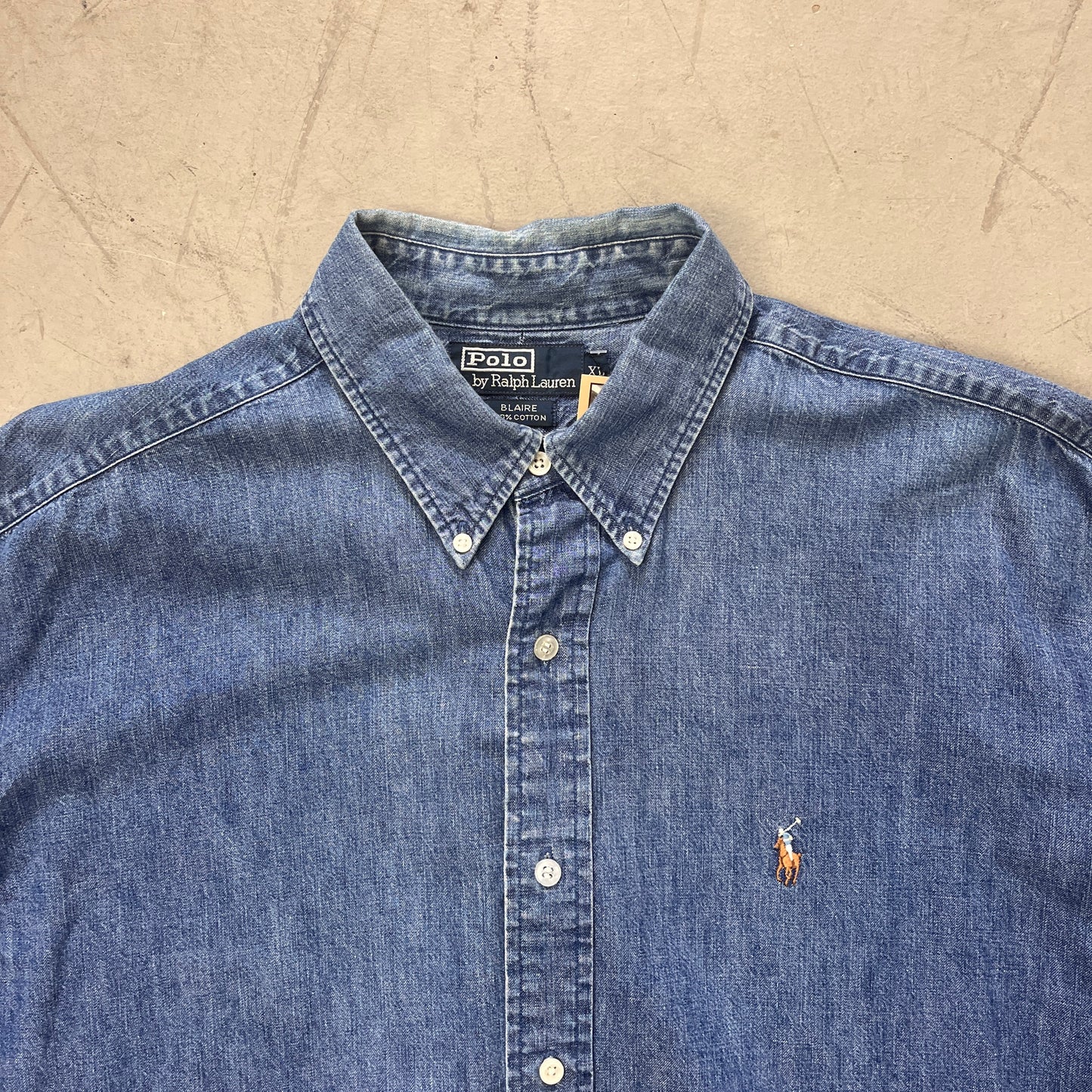 RALPH LAUREN BLAIRE DENIM SHIRT 90s[XL]