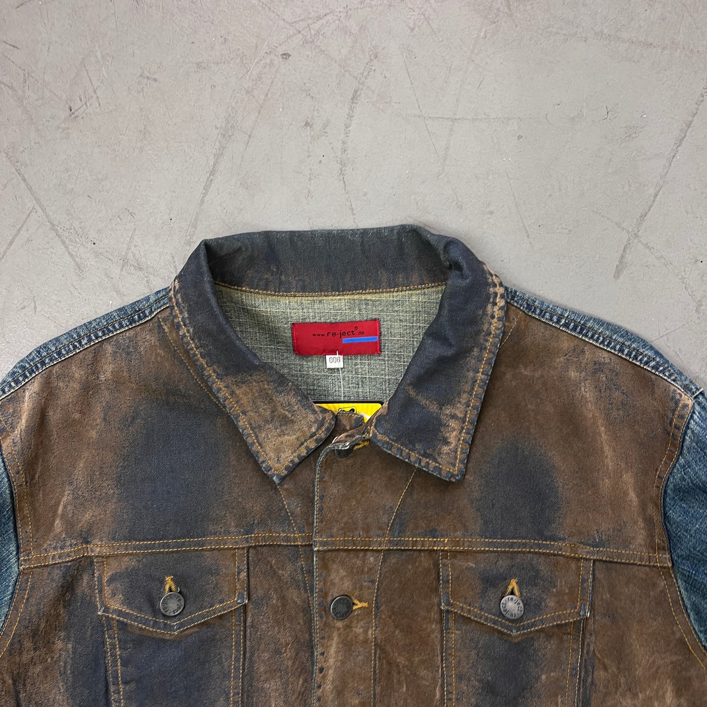 REJECT Y2K BURN DENIM JACKET [L]