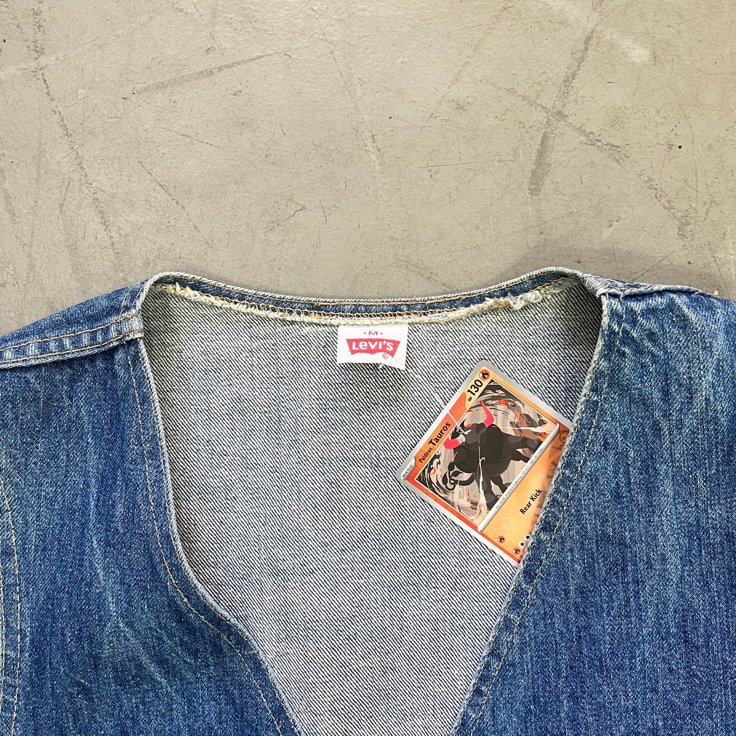 LEVIS DENIM VEST ORANGE TAB EARLY 80s [M]