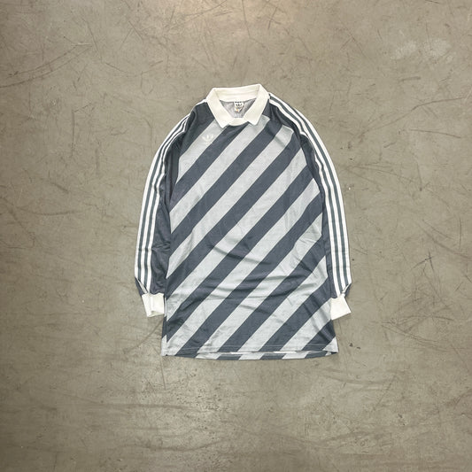 ADIDAS GOALKEEPER DIAGONAL STRIPE SILVER LATE 80s [L]