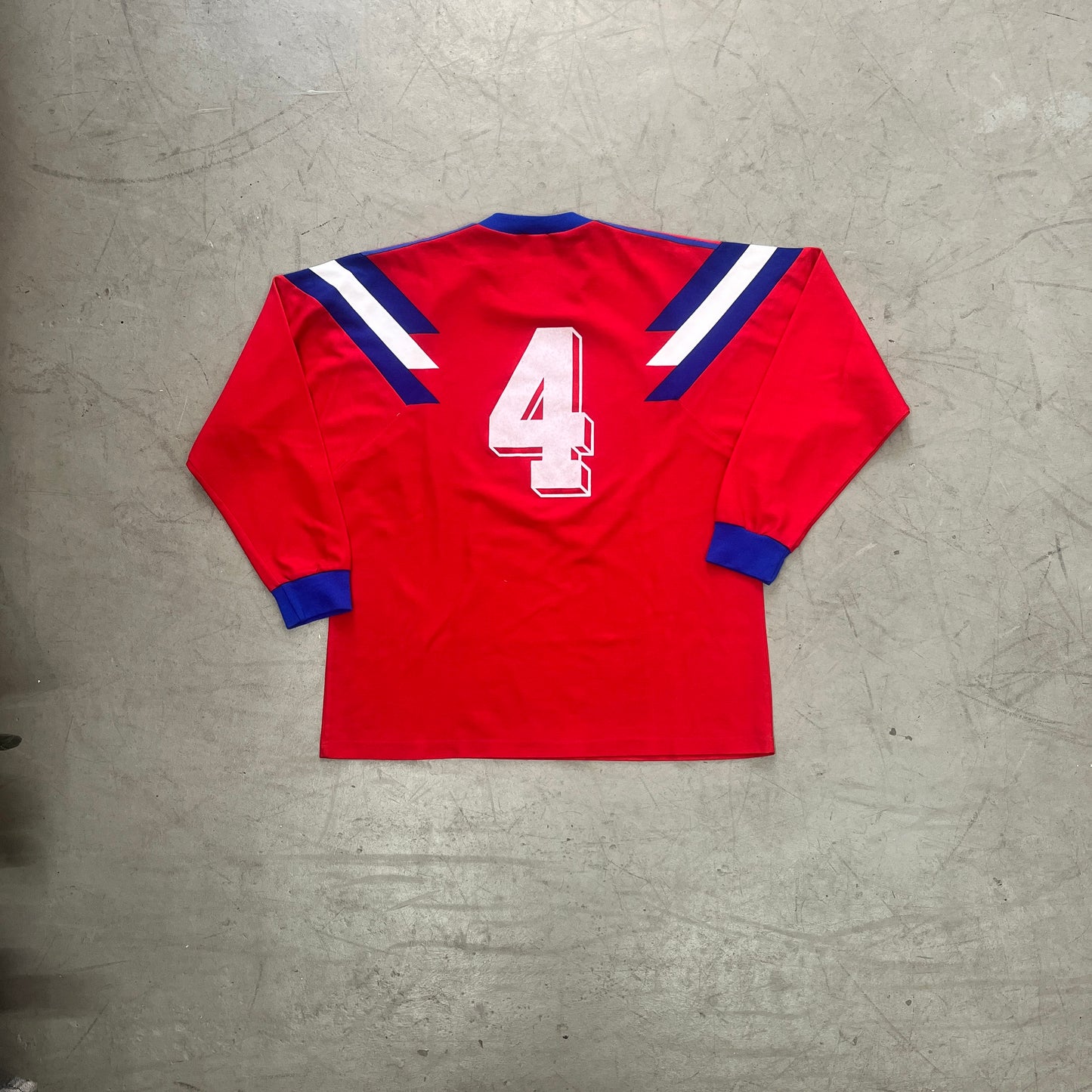ADIDAS RED/BLU TEMPLATE LONGSLEEVE LATE 80S [XL]