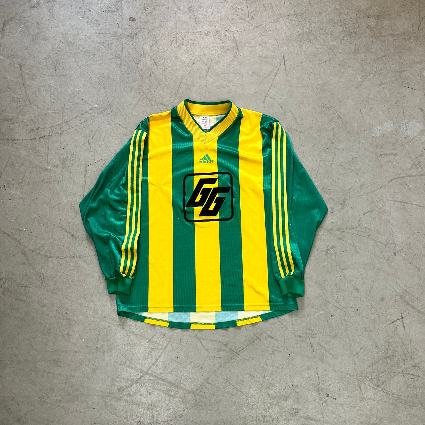 ADIDAS GRN/YELLOW LONGSLEEVE 90s [XL]