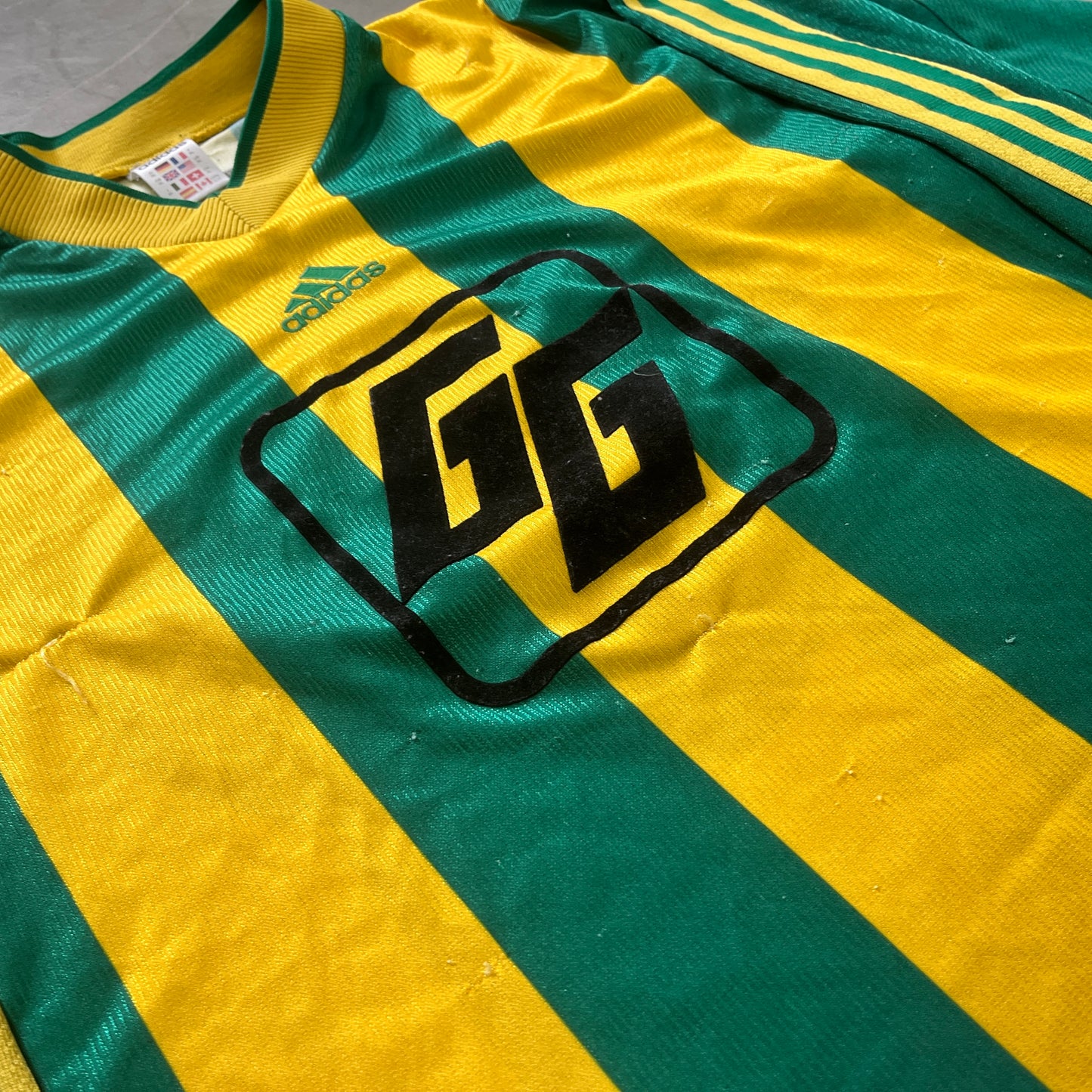ADIDAS GRN/YELLOW LONGSLEEVE 90s [XL]