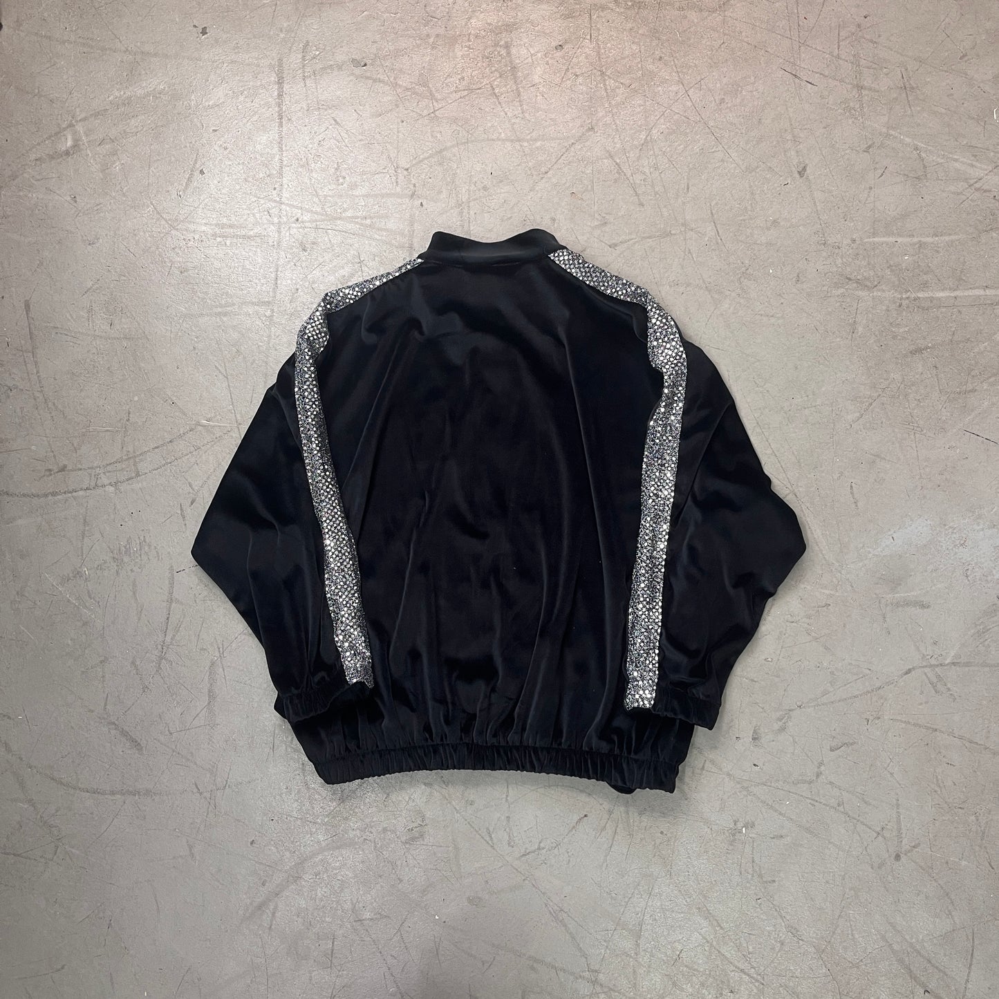 KORN SEQUIN/VELOR JACKET SILVER 90s [XL]