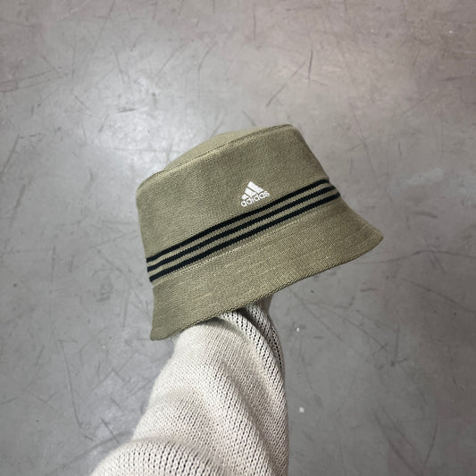 ADIDAS FINE KNIT THREE STRIPE BUCKET HAT